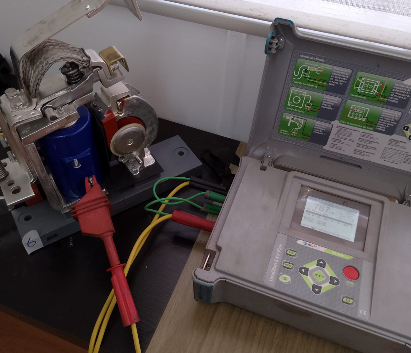 pueba aislacion contactores reparados